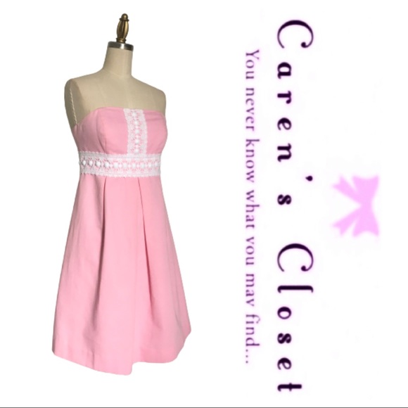 Lilly Pulitzer Pink Strapless Embellished Dress - Picture 2 of 7